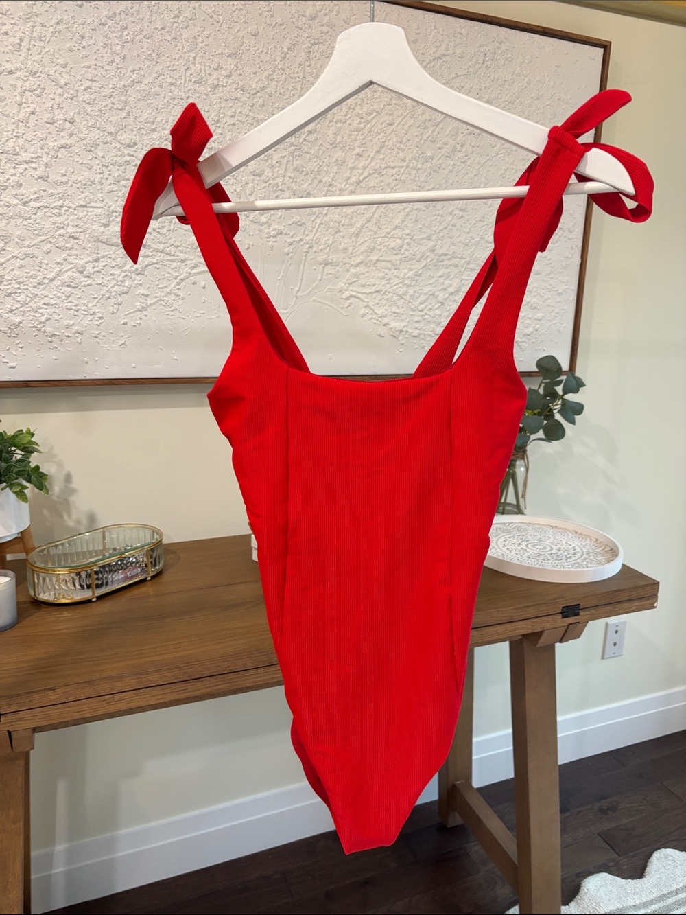 Beach Riot Red Tie-Strap Kids One-Piece Swimsuit